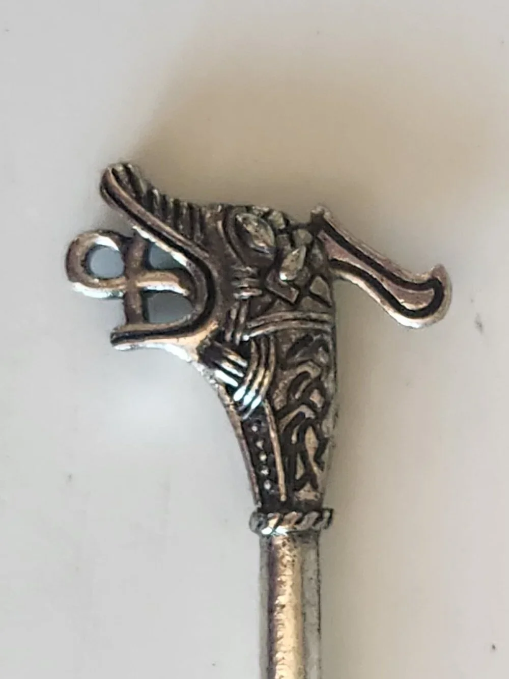 Viking-inspired Dragon Hair Pin Barrette with Celtic Knot Detailing